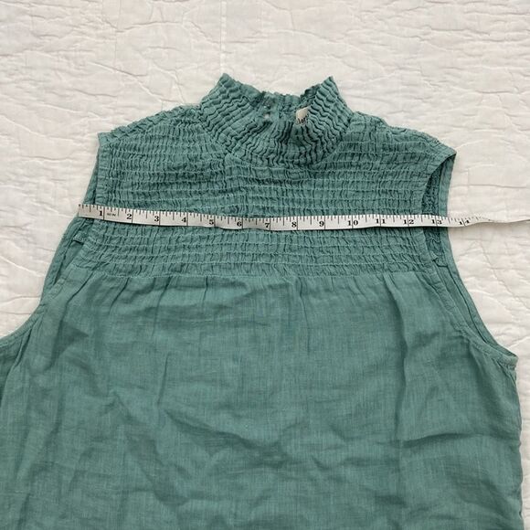 Cloth & Stone 100% Linen Ruched High Neck Blouse size XS - Picture 12 of 13